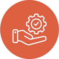 Hand holding gear with checkmark